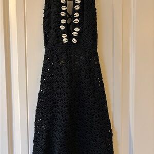 Edikted Black Crochet Backless Dress